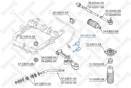 Тяга стабілізатора переднього STELLOX 5653011SX