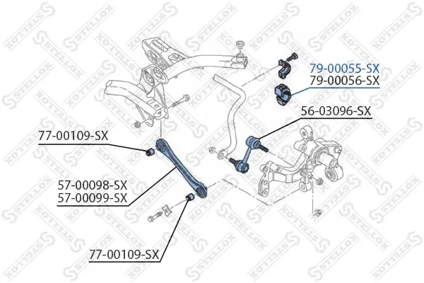 Втулка стабілізатора заднього D-18.5mm STELLOX 7900055SX (фото 1)