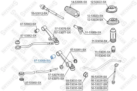 Сайлентблок переднього важеля STELLOX 8753059SX