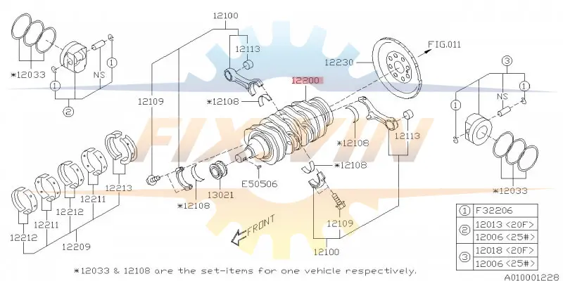 Вал коленчатый SUBARU 12200AA490 (фото 1)