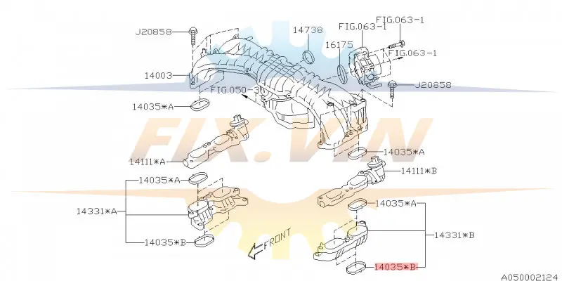 Прокладка впускного коллектора SUBARU 14035AA630 (фото 1)