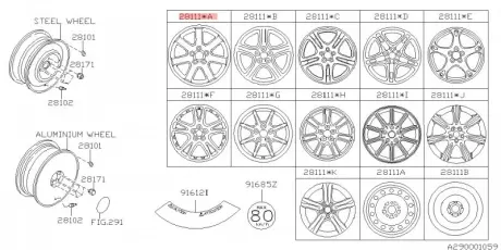 Диск стальной колесный (черные металлы) SUBARU 28111FE381