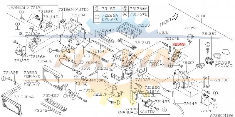 Актуатор обігрівача салону SUBARU 72131AG410 (фото 1)