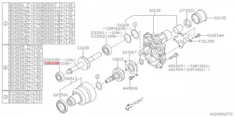Підшипник коробки передач SUBARU 806322080
