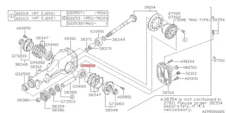 Кольцо уплотнительное SUBARU 806992020