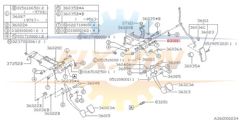 Перемикач гальма/стоп сигналів SUBARU 83370-AA001 (фото 1)