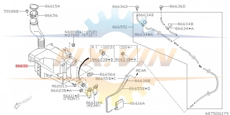 Бачок омывателя лобового стекла SUBARU 86631SC010 (фото 1)