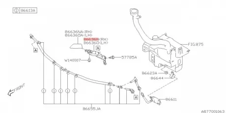 Форсунка омывателя фар SUBARU 86636AJ010
