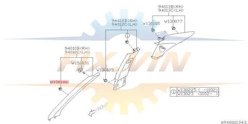 Кліпса накладки салона внутрішньої SUBARU 909130146 (фото 1)