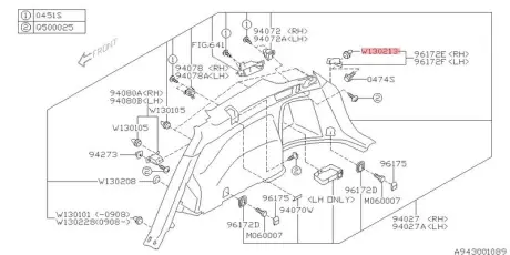 Клипса крепежная SUBARU 909130213