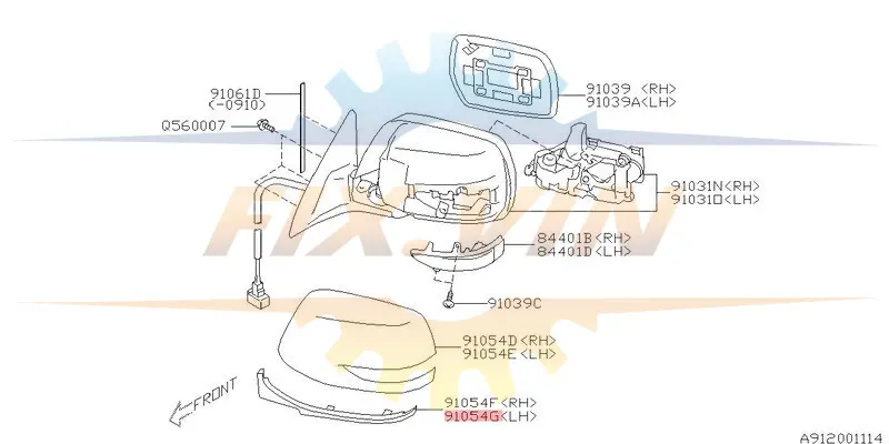 Кришка наружного зеркала SUBARU 91054AJ231 (фото 1)
