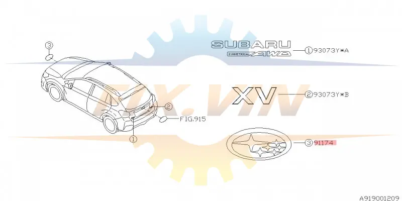 Эмблема SUBARU 91174SA005 (фото 1)