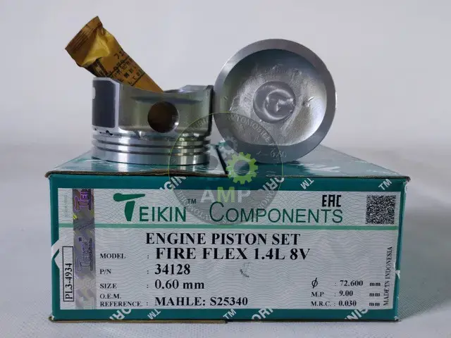 Поршень із пальцем +0.60мм (к-кт на двигун) FIAT FIRE FLEX 1.4L 8V (MAHLE: S25340) TEIKIN 34128-060 (фото 1)