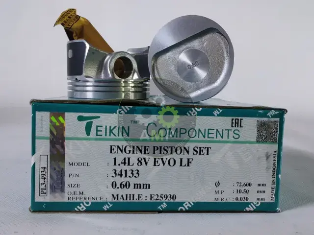 Поршень із пальцем +0.60мм (к-кт на двигун) FIAT 1.4L 8V EVO LF (MAHLE : E25930) TEIKIN 34133-060 (фото 1)
