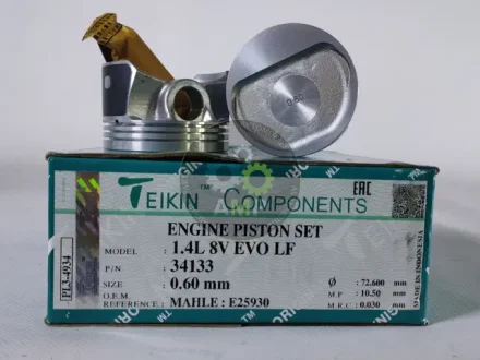 Поршень із пальцем +0.60мм (к-кт на двигун) FIAT 1.4L 8V EVO LF (MAHLE : E25930) TEIKIN 34133-060