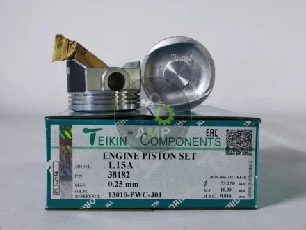 Поршень із пальцем +0.25мм (к-кт на двигун) HONDA L15A JAZZ 2005-2007 TEIKIN 38182-025