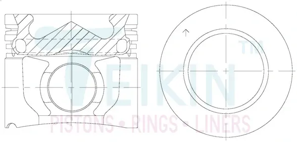 Поршни стандарт (STD) (к-кт на мотор) Honda N22A1, N22A2 2.2CDTi TEIKIN 38661AGSTD (фото 1)