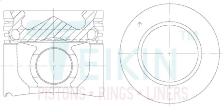 Поршни стандарт (STD) (к-кт на мотор) Honda N22A1, N22A2 2.2CDTi TEIKIN 38661AGSTD