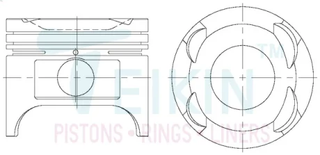 Поршни ремонт +0.50mm(к-кт на мотор) Mazda 2.2L (F2) 16v TEIKIN 42192050