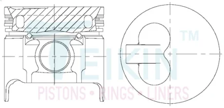 Поршни стандарт (STD) (к-кт на мотор) Mazda R2 New E2200 с 1997года TEIKIN 42674AGSTD