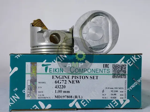 Поршень із пальцем +1.00мм (к-кт на двигун) Mitsubishi 3,0L (6G72 NEW SOHC V6,12V) 43220-100 TEIKIN 43220100 (фото 1)