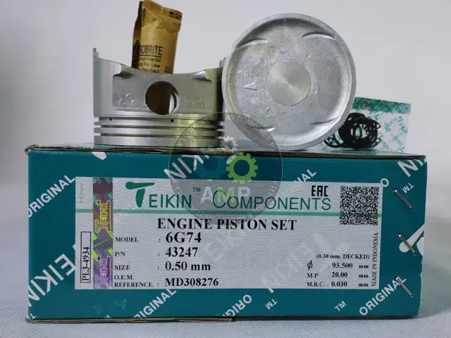 Поршень із пальцем +0.50мм (к-кт на двигун) Mitsubishi 3,5L (6G74) DOHC 24V 43247-050 TEIKIN 43247050 (фото 1)