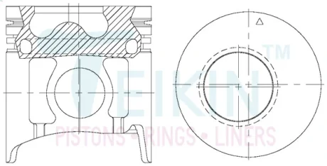 Поршни STD (к-кт на мотор) Mitsubishi 4D34T, Hyundai HD 3.9L D4DB TEIKIN 43293AGSTD