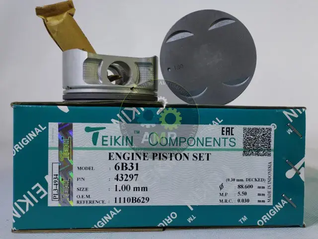 Поршень із пальцем +1.00мм (к-кт на двигун) Mitsubishi 3,0L (6B31) SOHC 24V,V6 43297-100 TEIKIN 43297100 (фото 1)