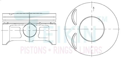 Поршни ремонт +0.25mm (к-кт на мотор) 4B11 Mitsubishi Outlander, ASX, Lancer, Galant TEIKIN 43692025