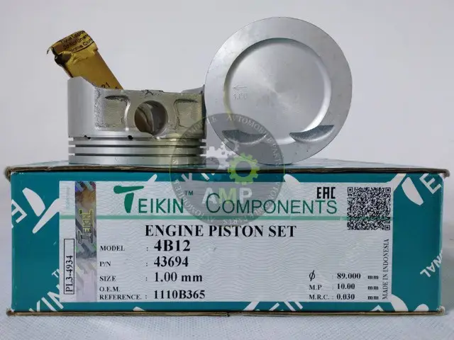 Поршень із пальцем +1.00мм (к-кт на двигун) Mitsubishi 2,4L (4B12) 43694-100 TEIKIN 43694100 (фото 1)