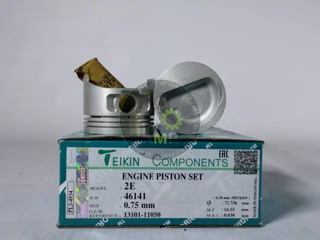 Поршень із пальцем +0.75 (к-кт на двигун) Toyota 1,3L (2E) TEIKIN 46141-075 (фото 1)