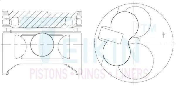 Поршни ремонт +0.50mm(к-кт на мотор) Toyota 5L 3.0 diesel TEIKIN 46273A050 (фото 1)