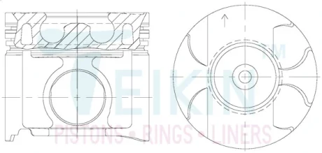 Поршни ремонт +1.00mm (к-кт на мотор) 2KD-FTV Toyota Hilux, Fortuner TEIKIN 46348AG100