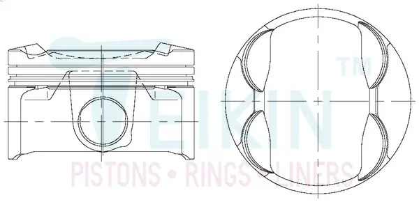 Поршни ремонт +1.00mm (к-кт на мотор) Toyota 2AR-FE Camry, Lexus ES TEIKIN 46693100 (фото 1)