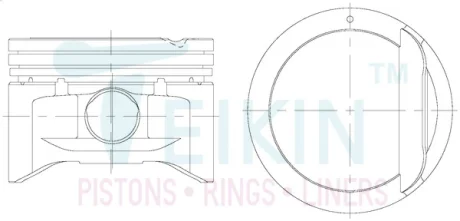 Поршни ремонт +1.00mm (к-кт на мотор) Hyundai 2.0L TEIKIN 51127100