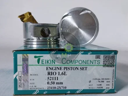 Поршень із пальцем +0.50мм (к-кт на двигун) Kia RIO 1.6L 52111-050 TEIKIN 52111050