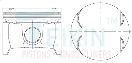 Поршни +0.50mm (к-кт на мотор) Renault K4J TEIKIN 70108050