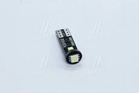 Лампа LED б/ц габарит и панель приборов T10 доп. сопротивление 2SMD W5W 12V WHITE <> TEMPEST Tmp-11T10-12V