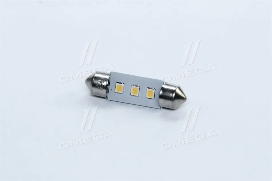 Лампа LED софитная C5W 12V Т11x36-S8.5 (3SMD,size 3528) WARM WHITE <> TEMPEST Tmp-22T11-12V (фото 1)