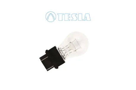 Лампа накала 12V P27/7W W2,5x16q (3157) (габарит/стоп-сигнал) (для американских авто) (кратно 10) TESLA B77301