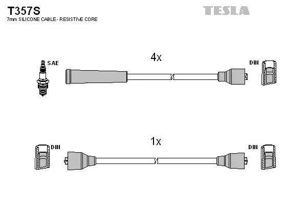 Дроти високовольтні 2141 (силікон) Tesla TESLA T357S (фото 1)