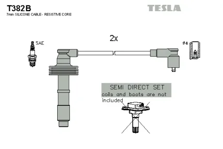 Провід високовольтний, комплект Volvo S40 I, V 40 (95-04) 1.6, 1.8, 1.9, 2.0i BLATNA TESLA T382B