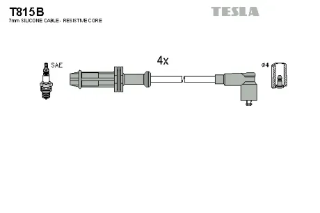 Провід високовольтні (к-кт) CITROEN BERLINGO (96-11) 1.1, 1.4i BLATNA TESLA T815B