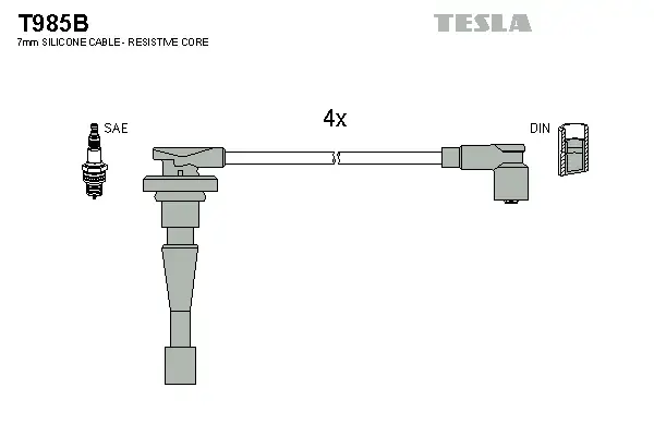 Провід високовольтні (к-кт) Honda CR-V (I,II) 2.0i BLATNA TESLA T985B (фото 1)