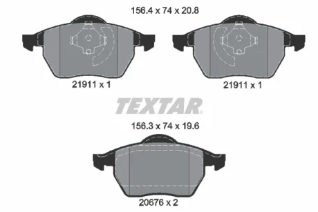 Комплект тормозных колодок TEXTAR 2191102