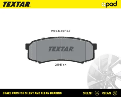Колодки тормозные textar a-pad TEXTAR 2194701SC