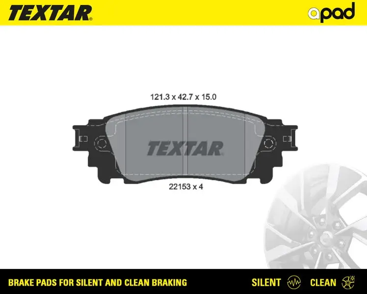 Колодки тормозные textar a-pad TEXTAR 2215301SC (фото 1)
