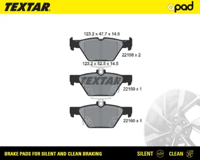 Колодки тормозные textar a-pad TEXTAR 2215801SC