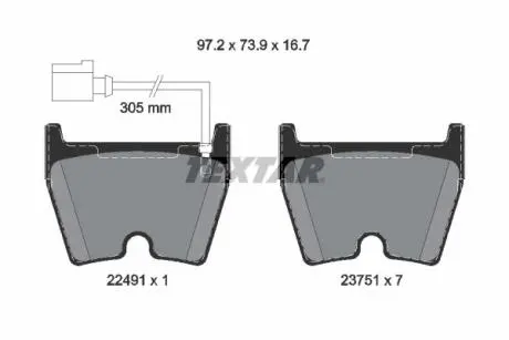 Гальмівні колодки AUDI RS3/RSQ3/TT "F "13>> TEXTAR 2249101