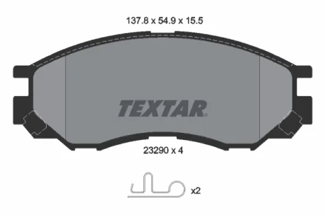Гальмiвнi колодки дисковi TEXTAR 2329002